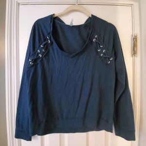 Heathered Navy Women's Long Sleeve